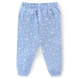 Babyhug Cotton Knit Single Jersey Full Sleeves Night Suit With Polar Bear & Snowflake Print - Blue