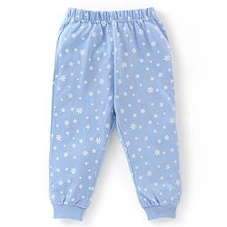 Babyhug Cotton Knit Single Jersey Full Sleeves Night Suit With Polar Bear & Snowflake Print - Blue