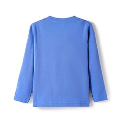 Babyhug Single Jersey Knit Full Sleeves Nightsuit With Animal Print & Stripes - Blue