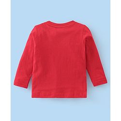 Babyhug Cotton Knit Single Jersey  Full Sleeves Night Suit With Penguin Print - Red & White