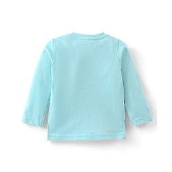 Babyhug Cotton Knit Single Jersey Full Sleeves Night Suit With Santa Clause Print - Blue