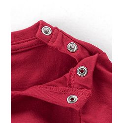 Babyhug Cotton Knit Full Sleeves Night Suit Penguin Print - Red