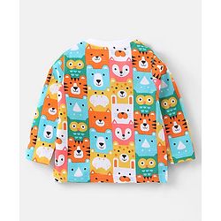 Babyhug Cotton Knit Full Sleeves Night Suit Teddy Print - Multicolour