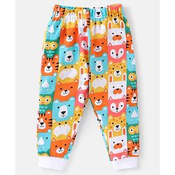 Babyhug Cotton Knit Full Sleeves Night Suit Teddy Print - Multicolour