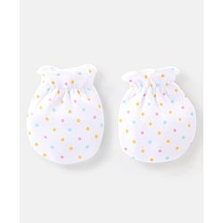 Babyhug 100% Cotton Knit Floral Printed Mittens Pack Of 3 - Multicolour