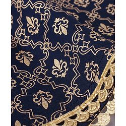 Babyhug  100% Cotton Sleeveless Floral Embroidered Choli with Printed Lehenga and Dupatta Set -Navy Blue