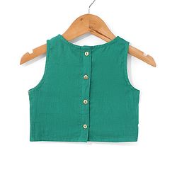 Babyhug Cotton Woven Sleeveless Choli & Lehenga Set with Dupatta Floral Print - Maroon & Blue