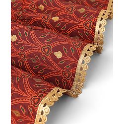 Babyhug Cotton Woven Sleeveless Choli & Lehenga Set with Dupatta Floral Print - Maroon & Blue