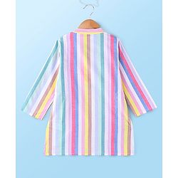 Babyhug 100%  Cotton Full Sleeves  Stripes Kurta Payjama Set - Multicolor