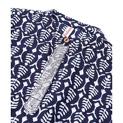 Babyhug 100% Cotton Full Sleeves Kurta With Abstract Print - Blue