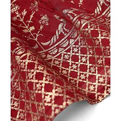 Babyhug Woven Sleeveless Foil Printed Kurta With Pant And Dupatta Set - Maroon