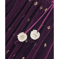 Babyhug Sleeveles Velvet Embroidered Choli with Lehenga  and Dupatta - Purple