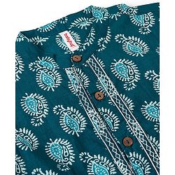 Babyhug 100% Cotton Knit Ethnic Printed Dhoti with Full Sleeves Kurta Set - Navy Blue