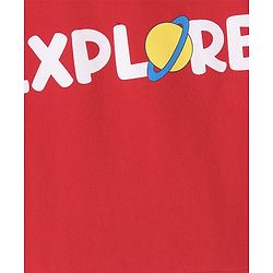 Babyhug Cotton Full Sleeves Sweatshirts With Outer Space Graphics Pack  Of 2- Blue & Red