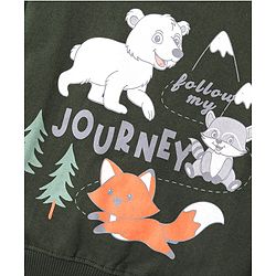 Babyhug Cotton Knit Full Sleeves Sweatshirt With Wild Animals Graphics Pack Of 2 - Red & Green