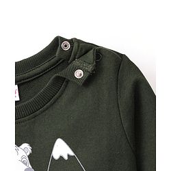 Babyhug Cotton Knit Full Sleeves Sweatshirt With Wild Animals Graphics Pack Of 2 - Red & Green