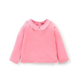 Babyhug Single Jersey Cotton Knit Dungaree with Full Sleeves Inner Tee Floral Print - Peach