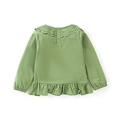 Babyhug 100% Cotton Full Sleeves Top and Floral Printed Pant - Green & Orange