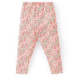 Babyhug 100% Cotton Full Sleeves Top and Floral Printed Pant - Green & Orange