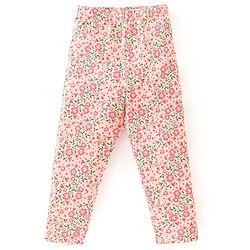 Babyhug 100% Cotton Full Sleeves Top and Floral Printed Pant - Green & Orange