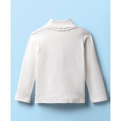 Babyhug 100% Cotton Knit Full Sleeves Top & Skirt Solid Colour - White & Red