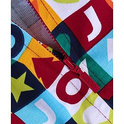 Babyhug Cotton Knit Full Sleeves Sweatshirt With Alphabet Print - Multicolour