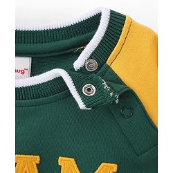 Babyhug Cotton Full Sleeves Sweatshirt With Graphic Text Print - Green