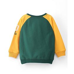 Babyhug Cotton Full Sleeves Sweatshirt With Graphic Text Print - Green