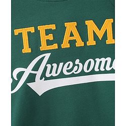 Babyhug Cotton Full Sleeves Sweatshirt With Graphic Text Print - Green
