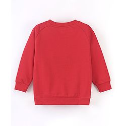 Babyhug Cotton Knit Full Sleeves Sweatshirt with Penguin Graphics Design - Red