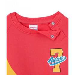 Babyhug Cotton Knit Full Sleeves Cut & Sew with Graphics Sweatshirt - Red