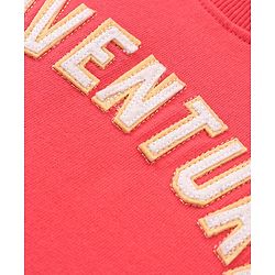 Babyhug Cotton Knit Full Sleeves Cut & Sew with Text Graphics Sweatshirt  - Red & Grey