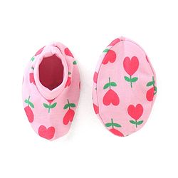 Babyhug 100% Cotton Knit Floral Printed Cap Mittens & Booties Set Pink - Diameter 9 cm