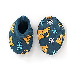 Babyhug 100% Cotton Knit Leopard Printed Cap Mittens & Booties Set - Green