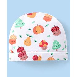 Babyhug 100% Cotton Cap with Fruits Printed - White