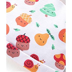 Babyhug 100% Cotton Cap with Fruits Printed - White