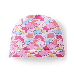 Babyhug 100% Cotton Cap with Clouds Printed - Pink