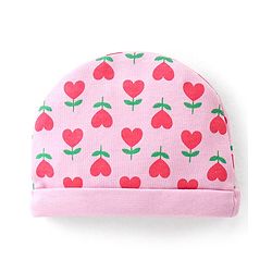 Babyhug 100% Cotton Cap with Heart Printed - Pink