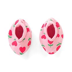 Babyhug 100% Cotton Knit Floral Printed Mittens & Booties Set - Pink