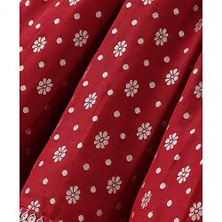 Babyhug Three Fourth Sleeves Foil Printed Long Kurta with Skirt and Dupatta - Red