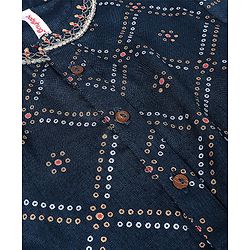 Babyhug 100% Cotton Full Sleeves Kurta & Pyjama Set Bandhani Print- Indigo