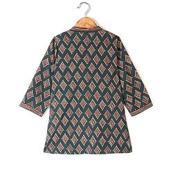 Babyhug 100% Cambric Full Sleeve Printed Kurta With Dhoti Set - Green