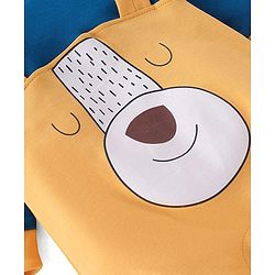 Babyhug Cotton Knit Full Sleeves Footed Sleep Suit Bear Print - Yellow