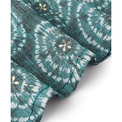 Babyhug 100% Cotton Knit Full Sleeves Printed Kurta & Dhoti Set -  Teal Blue