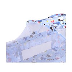 Babyhug Cozy Cloud Baby Cradle with Mosquito Net & Storage Basket - Blue