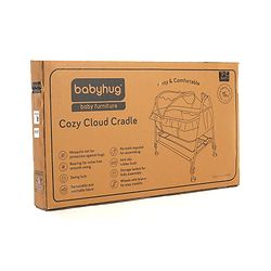 Babyhug Cozy Cloud Baby Cradle with Mosquito Net & Storage Basket - Blue