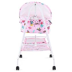 Babyhug Cozy Cloud Baby Cradle with Mosquito Net & Storage Basket - Blue