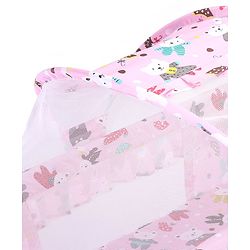 Babyhug Cozy Cloud Baby Cradle with Mosquito Net & Storage Basket - Blue