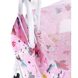 Babyhug Cozy Cloud Baby Cradle with Mosquito Net & Storage Basket - Blue