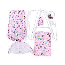 Babyhug Cozy Cloud Baby Cradle with Mosquito Net & Storage Basket - Blue